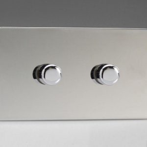 Двоен Девиаторен Бутонен Вкл/Изкл Ротационен Димер 2 x 200-600W (Двоен Панел)