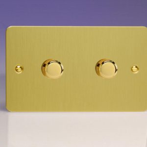 Двоен Девиаторен Бутонен Вкл/Изкл Ротационен LED Димер 2 x 20-300W (max 36 LED-a) (Двоен Панел)