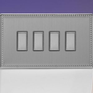 Четворен Тактилен Touch Control Димер Второстепенен (Slave) за употреба с Multi-Point Главен (Master) Двоен Панел